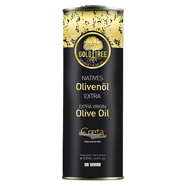 Natives Olivenöl Extra aus Kreta "GOLD TREE" 500ml Metall-Kanister