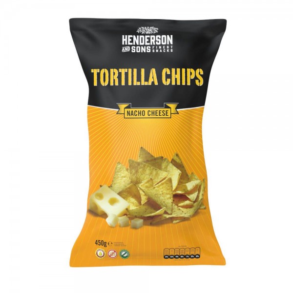 Henderson & Sons Tortilla Chips (Nacho Cheese) 450g